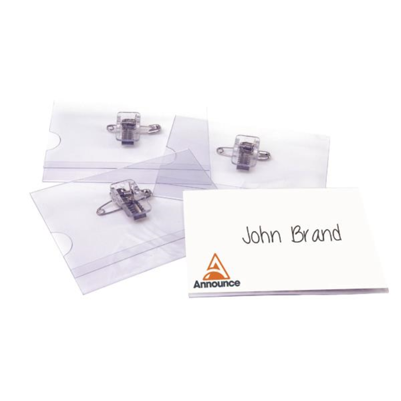 Announce Combi Clip Name Badge 54x90mm (Pack of 50) PV00918