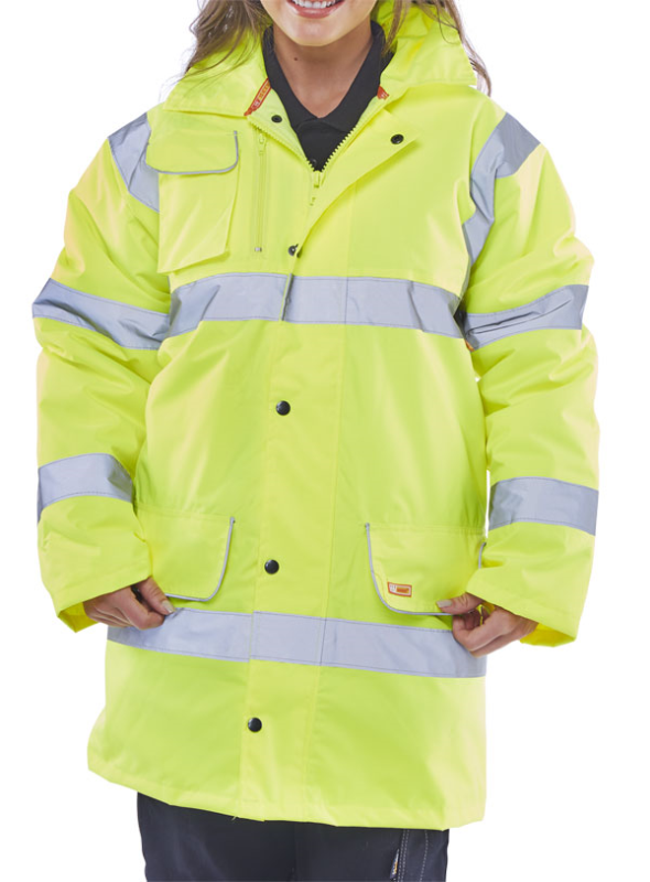 Beeswift Fleece Lined High Visibility Traffic Jacket Saturn Yellow M CTJFLSYM