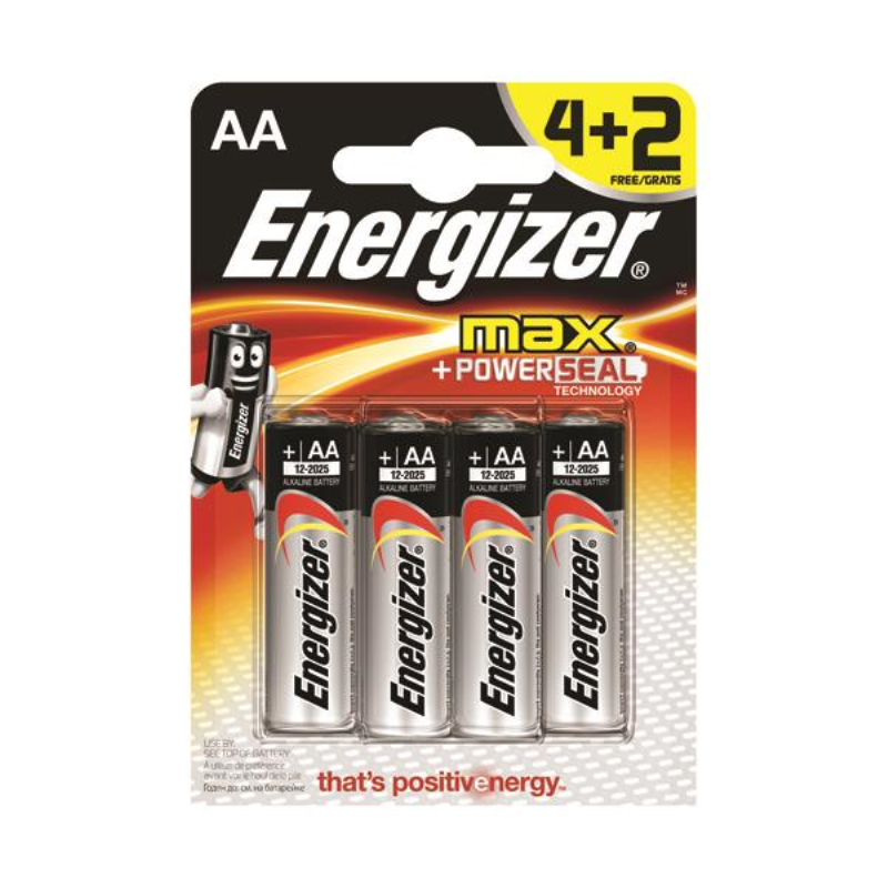 Energizer Max AA Battery (4+2) (Pack of 6) E303328500