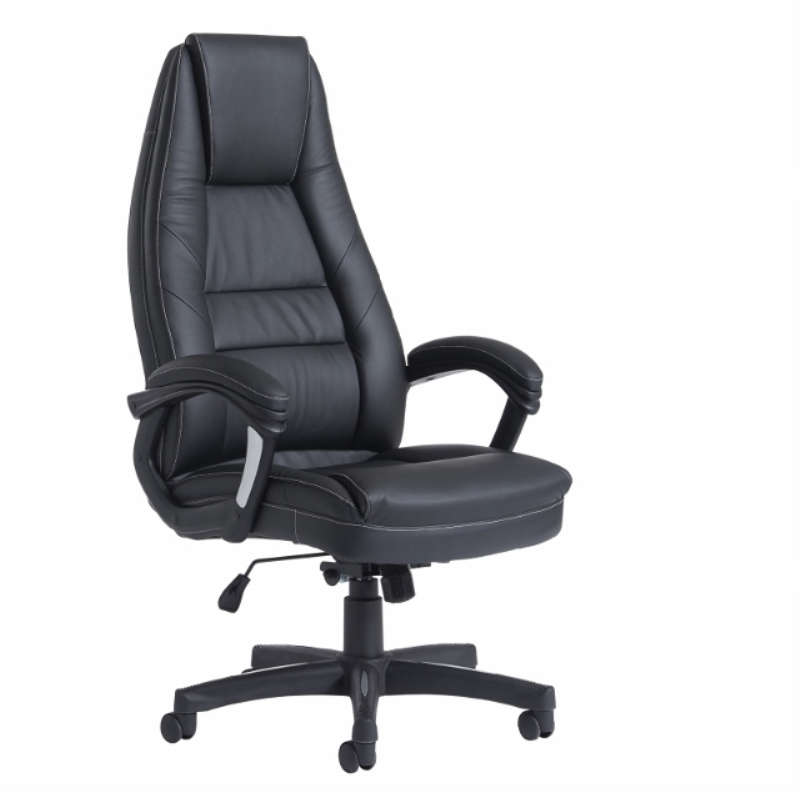 Noble high back managers chair - black faux leather