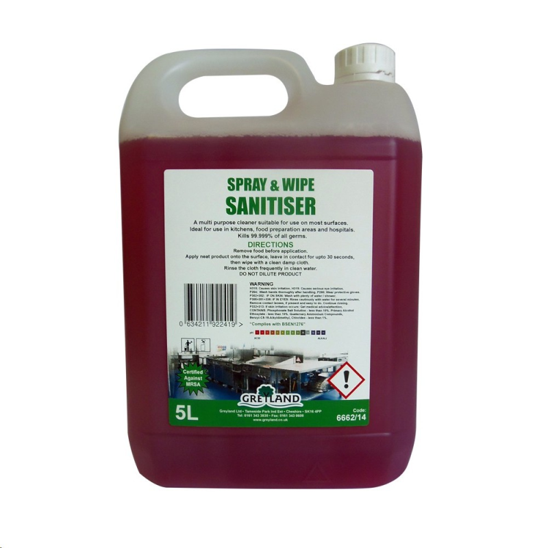 Spray and Wipe Foaming Multipurpose Cleaner Sanitiser 5L