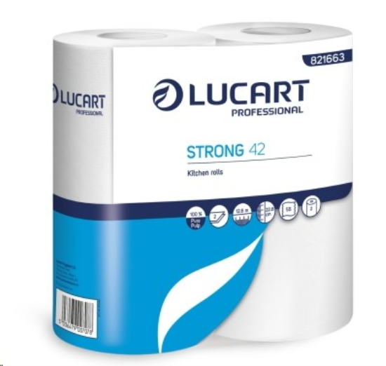 Kitchen Towel  White 2 Ply Pure 12.6m x 228mm x 50mm  Pack of 24