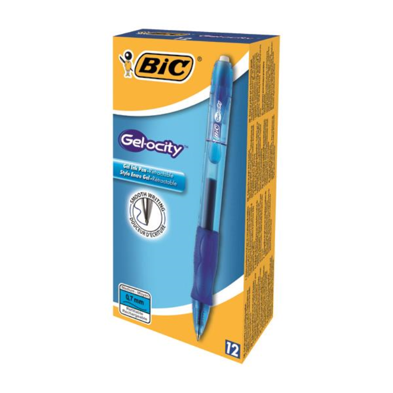 Bic Gel-ocity Original Gel Pen Medium Blue (Pack of 12) 829158