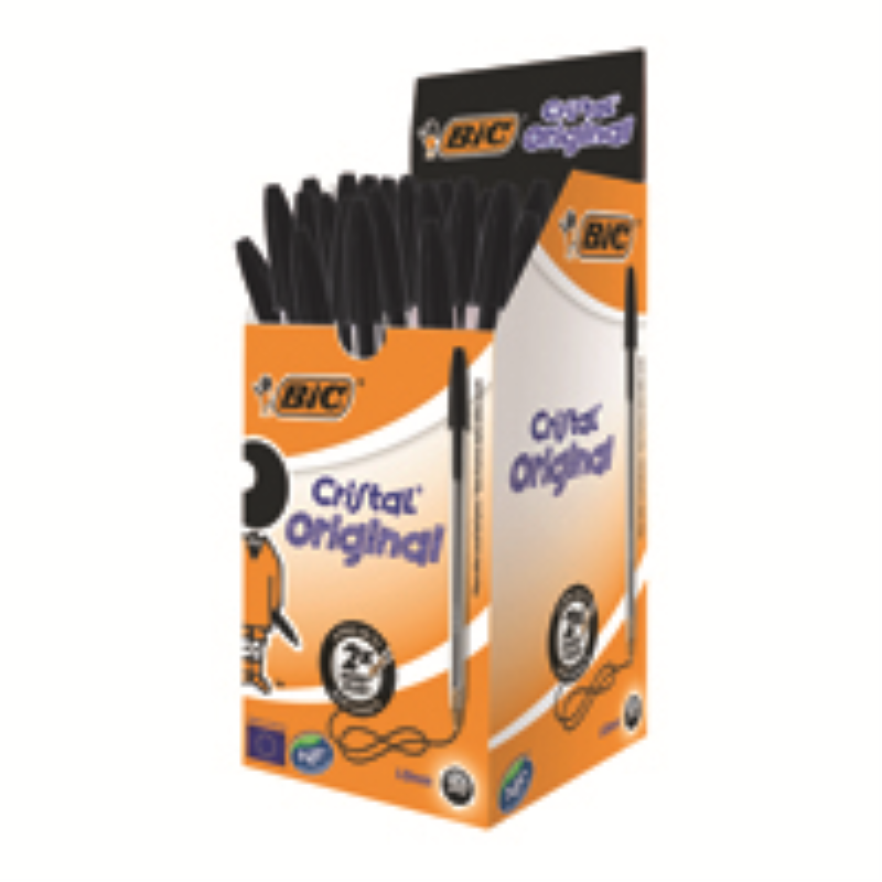 Bic Cristal Ballpoint Pen Medium Black Pack of 50