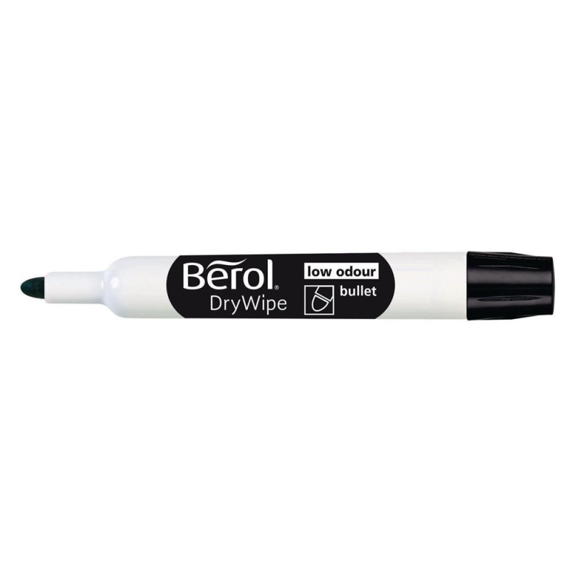 Berol Drywipe Marker Bullet Tip Black (48 Pack) 1984868