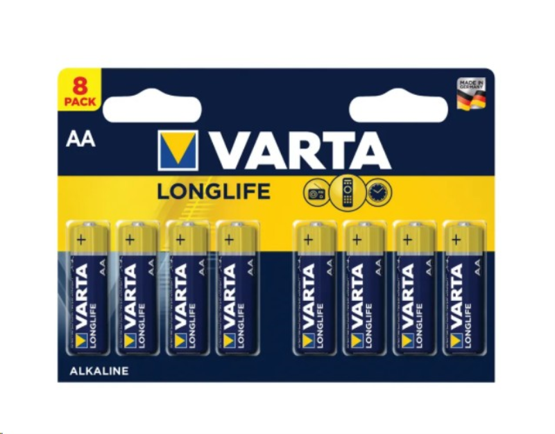Varta Longlife AA Battery (Pack of 8) 04106101418