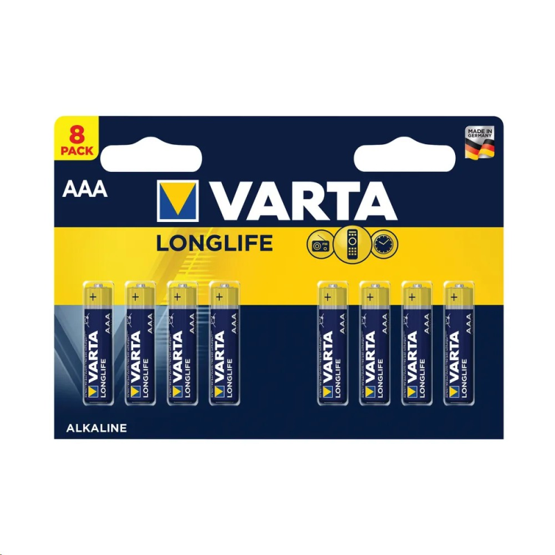 Varta Longlife AAA Battery (Pack of 8) 04103101418