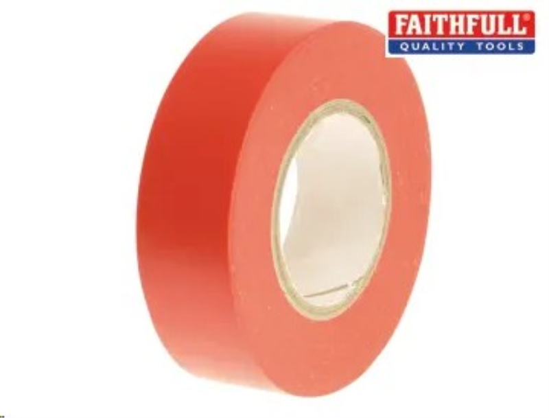 Faithfull PVC Electrical Tape Red 19mm x 20m