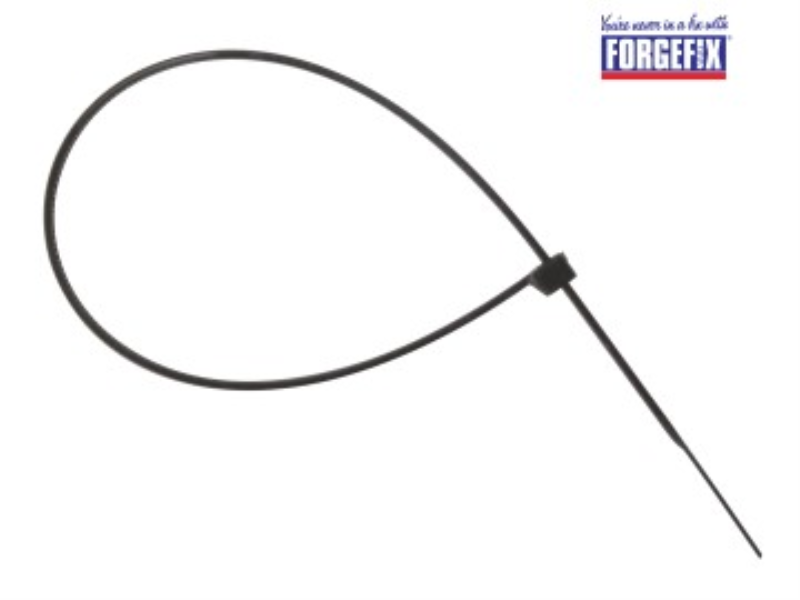 ForgeFix Cable Tie Black 4.8 x 300mm (Bag 100)