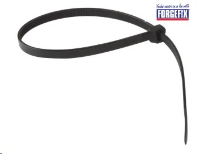 ForgeFix Cable Tie Black 8.0 x 450mm (Bag 100)