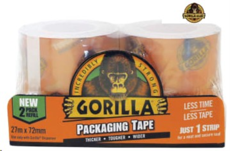 Gorilla Glue Gorilla Packaging Tape Refill 72mm x 27m  (Pack 2)