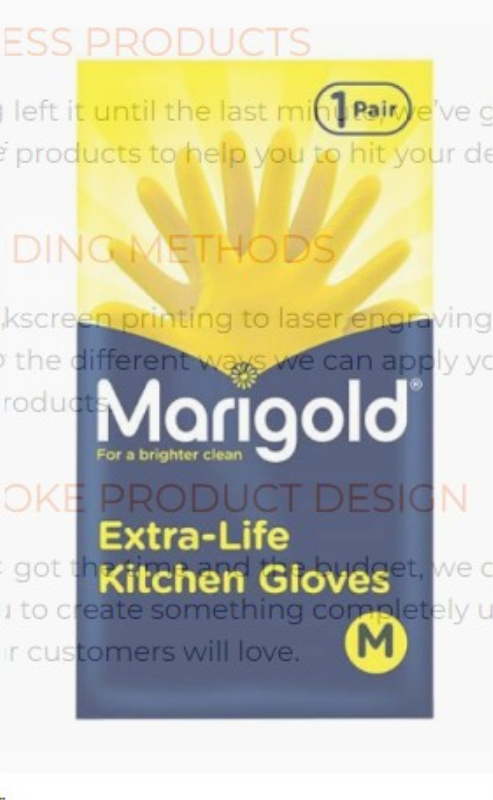 Marigold Extra-Life Kitchen Rubber Gloves - Medium (6 Pairs)
