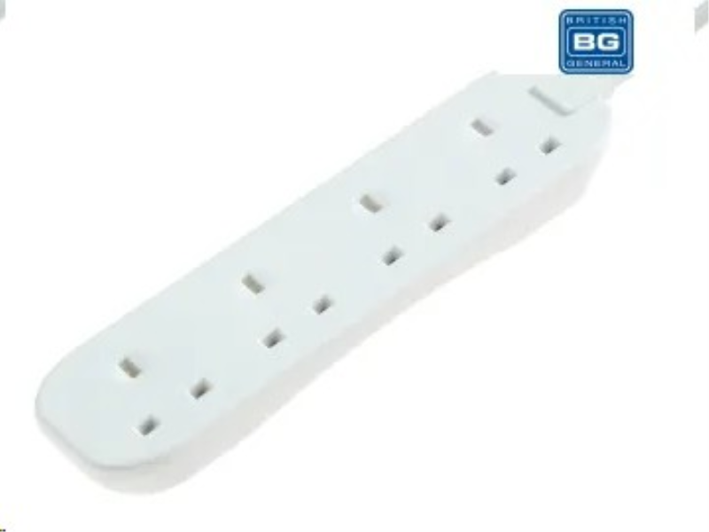 Masterplug Extension Lead 240V 4-Gang 13A White 5m