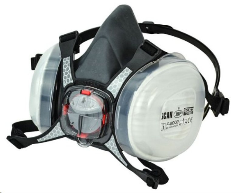 Scan Twin Half Mask Respirator + P2 Dust Filter Cartridges