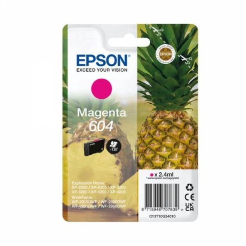Epson 604 Pineapple Ink Cartridge Magenta C13T10G34010