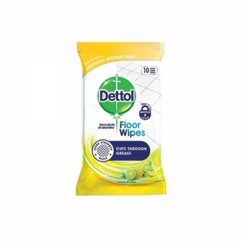 Dettol Floor Wipes Biodegradable Citrus (Pack of 10) 3213958-S