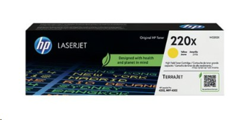 HP 220X Original LaserJet Toner Cartridge High Yield Yellow W2202X