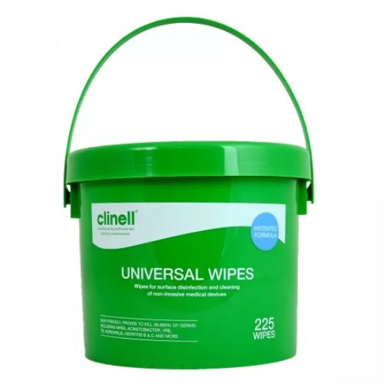 Clinell Universal Cleaning & Sanitising Wipes Bucket 1x225