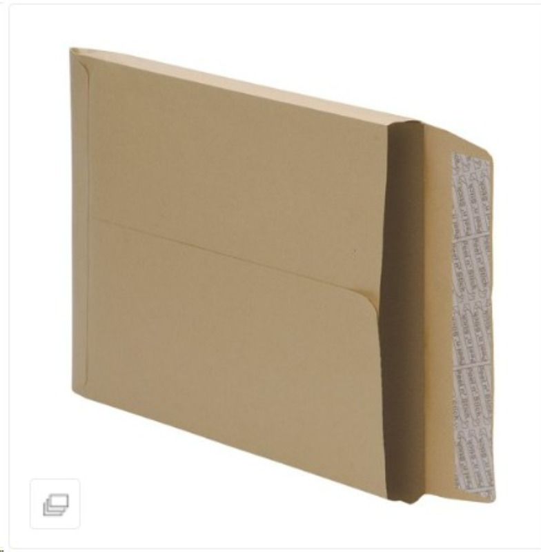 5 Star Office Envelopes C4 Gusset 25mm Peel and Seal 115gsm Manilla (Pack of 125)