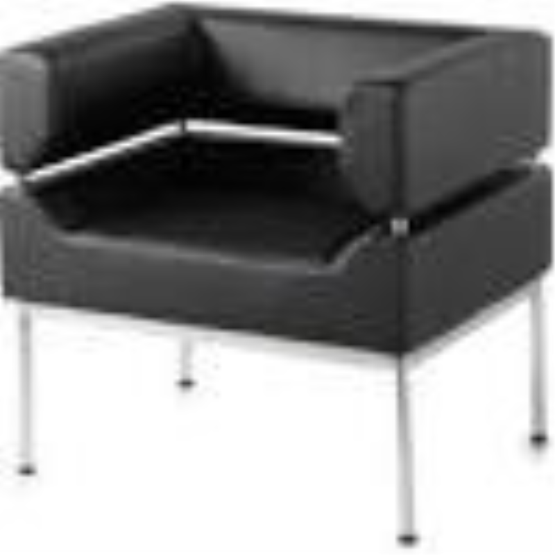Benotto reception single tub chair 720mm wide - black faux leather