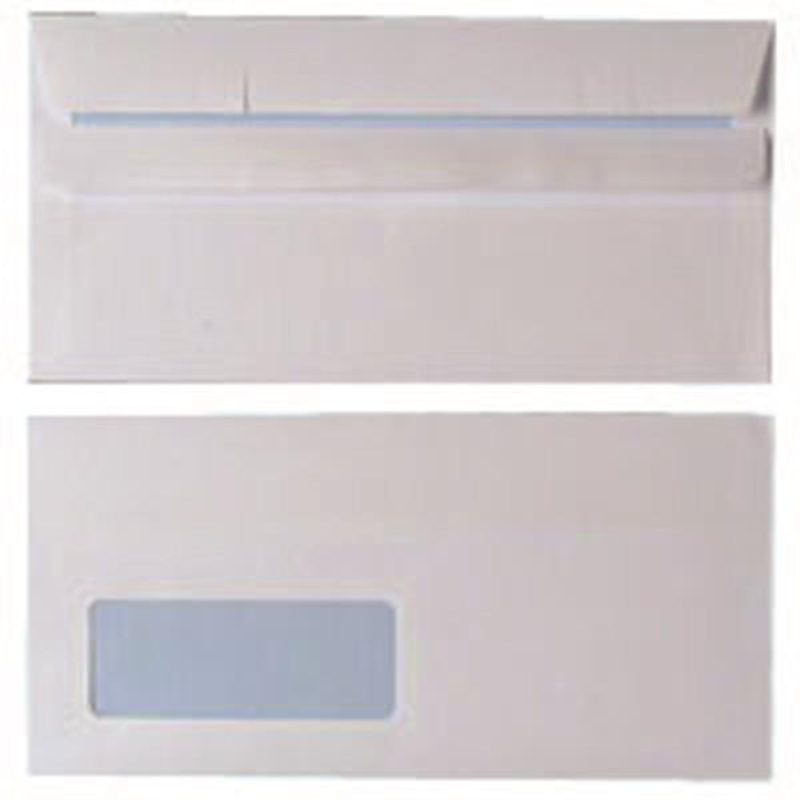 Envelope DL Window 90gsm White Self Seal (Pack of 1000) WX3481