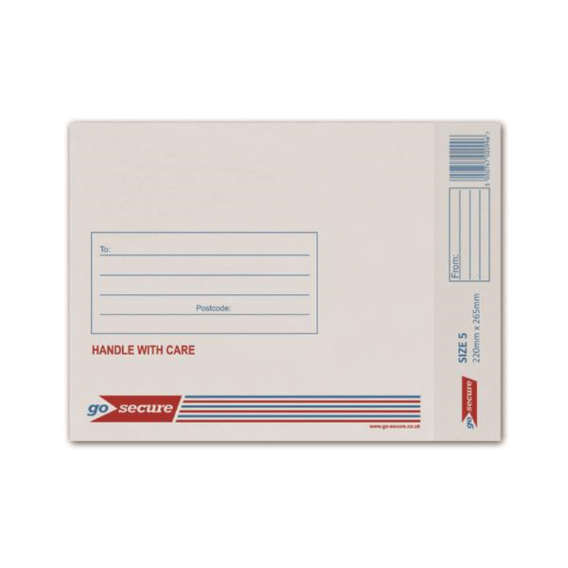GoSecure Bubble Envelope Size 5 Internal Dimensions 205x245mm White (Pack of 100) KF71450