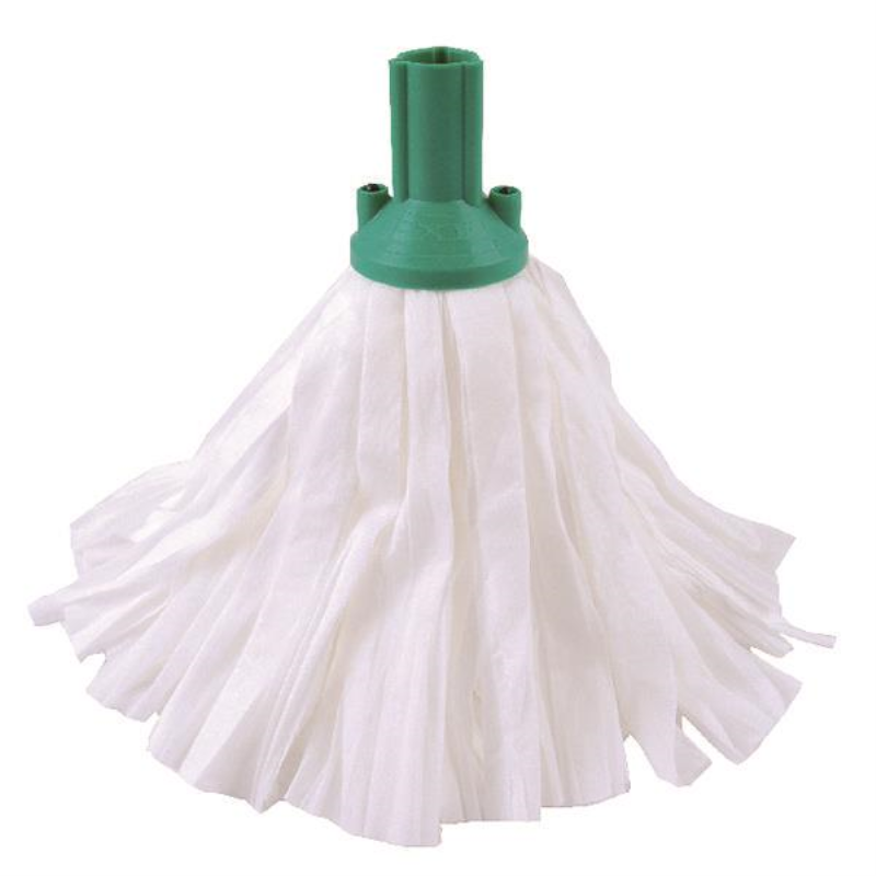 Exel Big White Mop Head Green (Pack of 10) 102199G