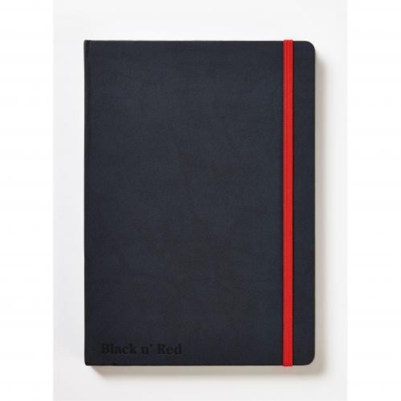 Black n' Red Casebound Hardback Notebook Ruled A5 Black 400033673